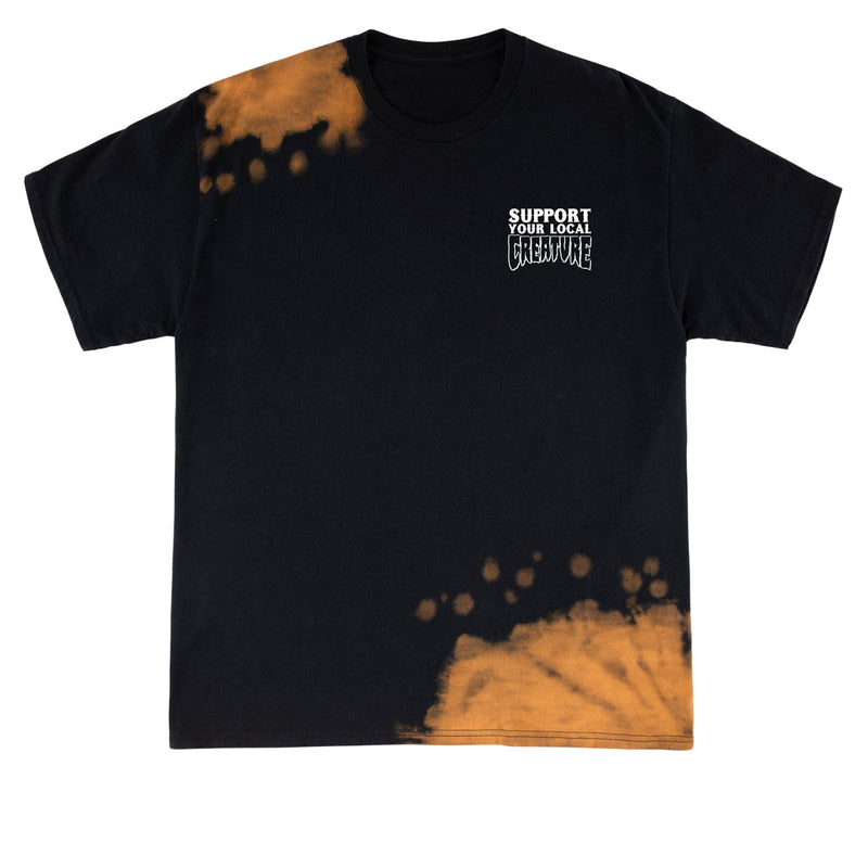 Creature Bonehead Flame Wash T-Shirt - Greasy Black