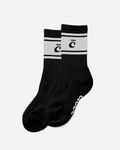 Crew Socks - Black / White Retro Stripe