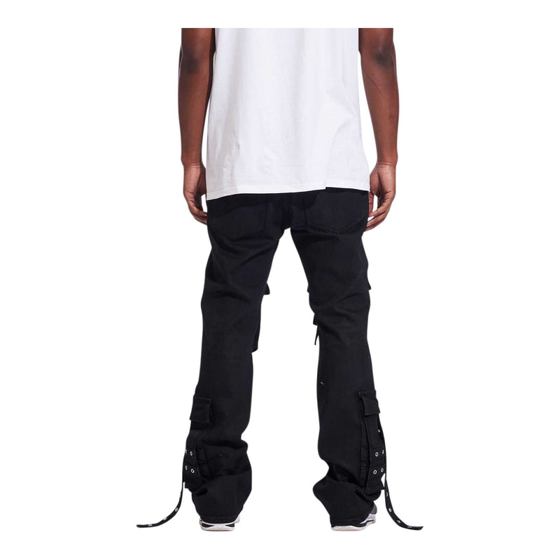 CRYSP DENIM Leader Cargo Flare Jet Black