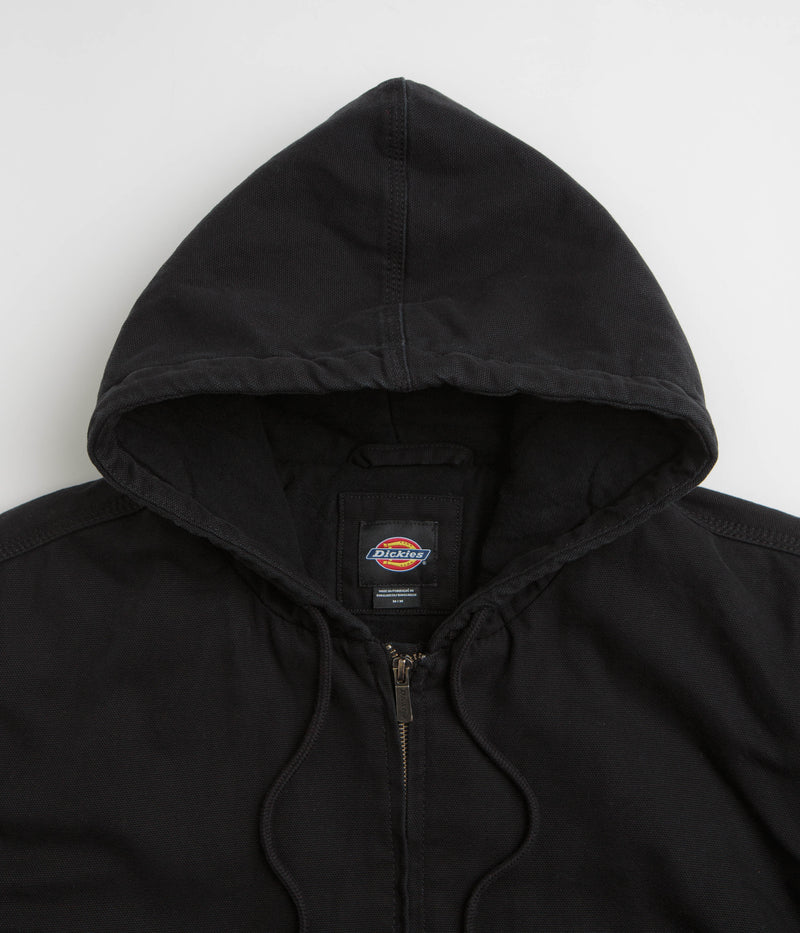 Dickies Hilham Hooded Canvas Jacket in Black