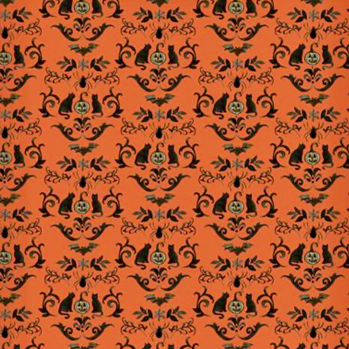 Digital Damask - Orange | Emerald Hollow | Quilting Cotton