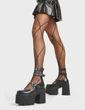 UNSTOPPABLE
  
  Don't Stop Me Chunky Platform Ankle Boots in Black faux leather. These platform boots feature three adjustable straps with silver heart buckles and eyelets. Made with eco-friendly materials and 100% cruelty-free, these platform boots are as ethical as they are chic.
  
  - Platform Height
  - Three Adjustable Straps
  - Silver Buckles
  - Silver Eyelets
  - Chunky Sole
  - Round Toe
  - 100% vegan
  
  SKU: LMF 4858 - BlackPU