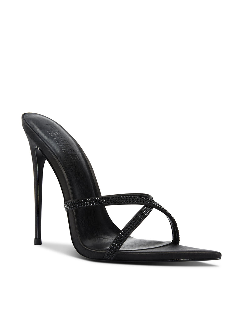 Donatella Mule - Noir Satin