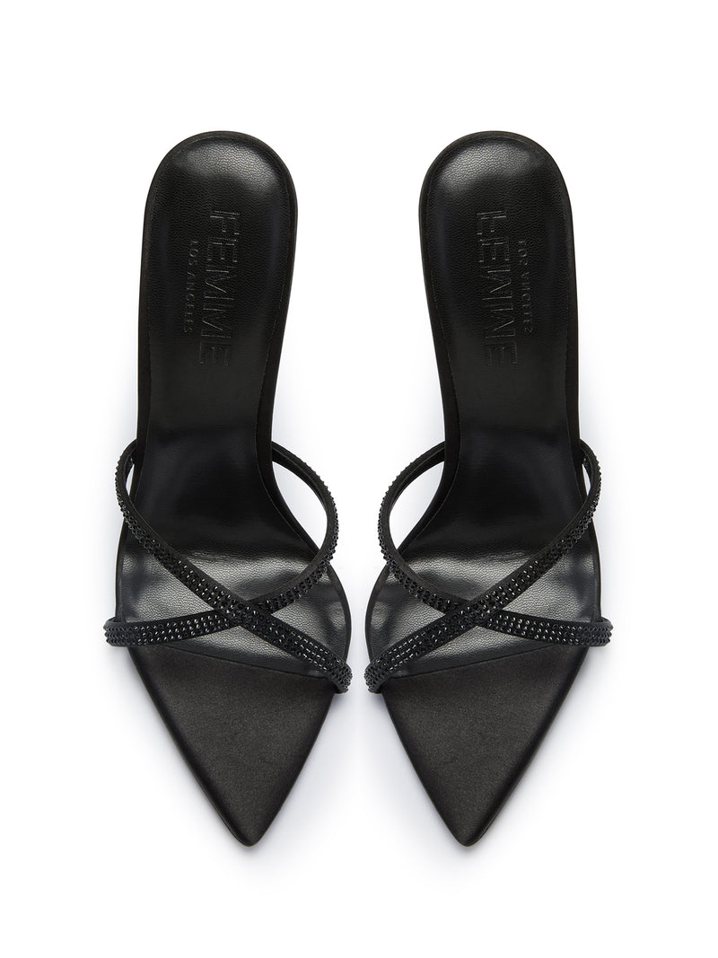 Donatella Mule - Noir Satin