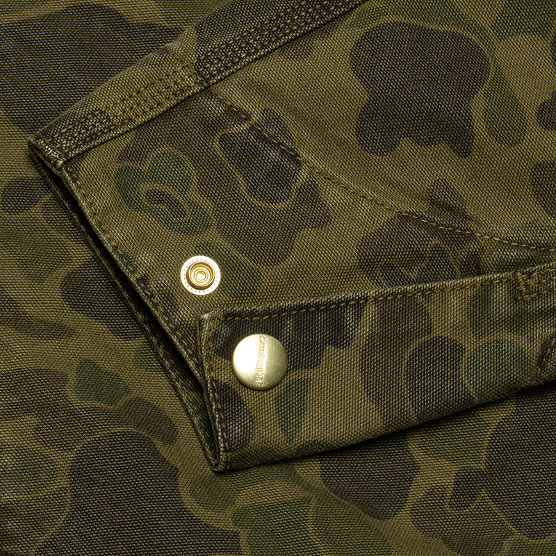 Carhartt WIP | Duck Detroit Jacket - Canvas
Style # I034281-2MQ
Color : Camo Duck / Green