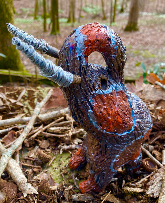 Have you HERD!!!!!!  Just one of these lovely Raku Fired Elephant will make an excellent gift for your  friend, sorority or for your home’ special place centerpiece.  9.5" x 4" x 7" 1.10 lbs Silver wire beaded tusk Beautiful metallic copper and orange raku colors For decorative purposely only.