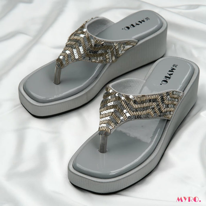 Eloria Zardosi Silver Heel - MYRO