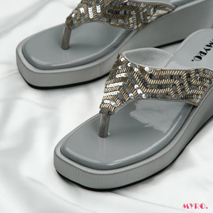 Eloria Zardosi Silver Heel - MYRO