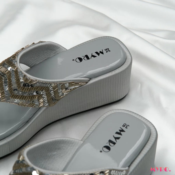Eloria Zardosi Silver Heel - MYRO