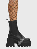 Evening Stroll Chunky Platform Ankle Boots lamodawebsite