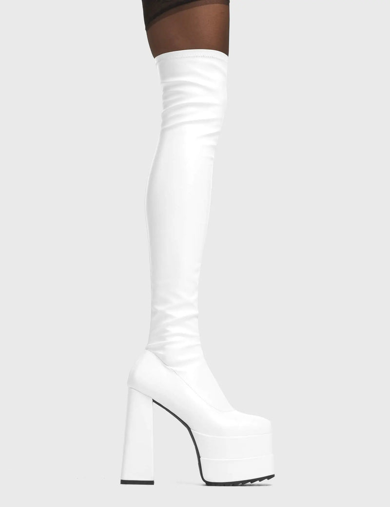 Fantasies Wide Calf Platform Thigh High Boots LAMODA