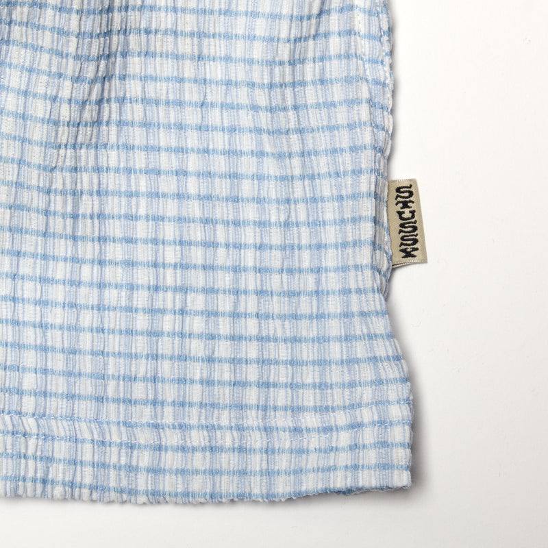 Stussy | Flat Bottom Crinkled Shirt Style # 1110324 Color : Blue Check