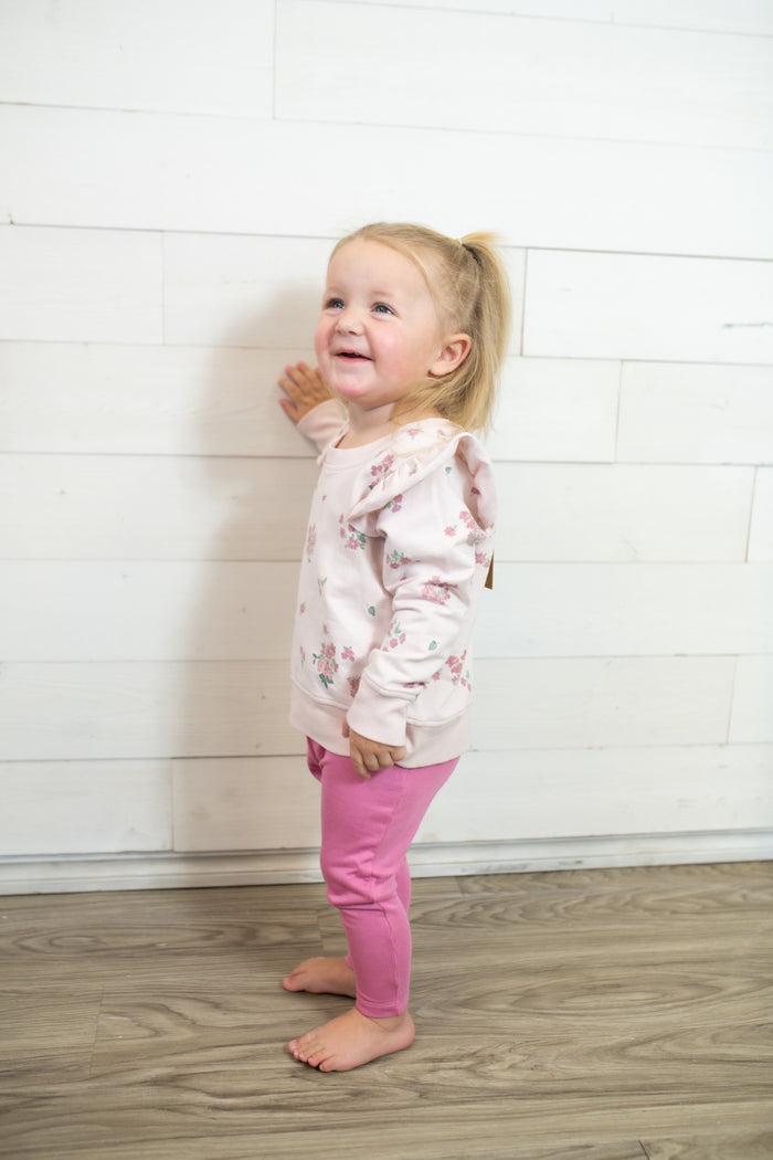 French Terry Woodsorrel Ruffle Sweatshirt Ribbed Flare Pants