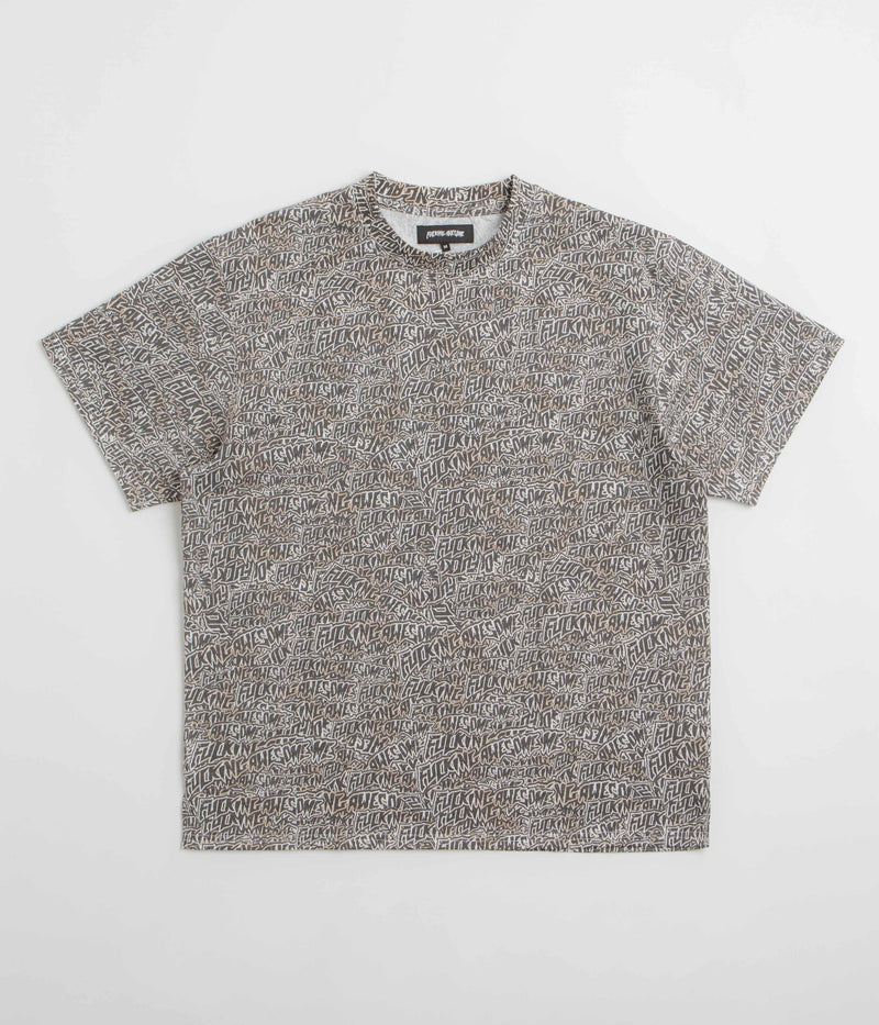 Fucking Awesome Burnt Sticker Stamp T-Shirt in All Over Print