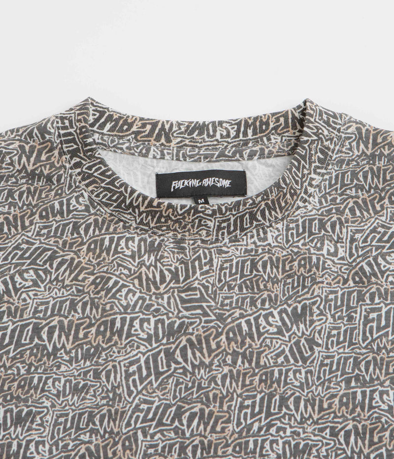 Fucking Awesome Burnt Sticker Stamp T-Shirt in All Over Print