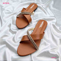 Myro Brown Fuschia Flat - MYRO