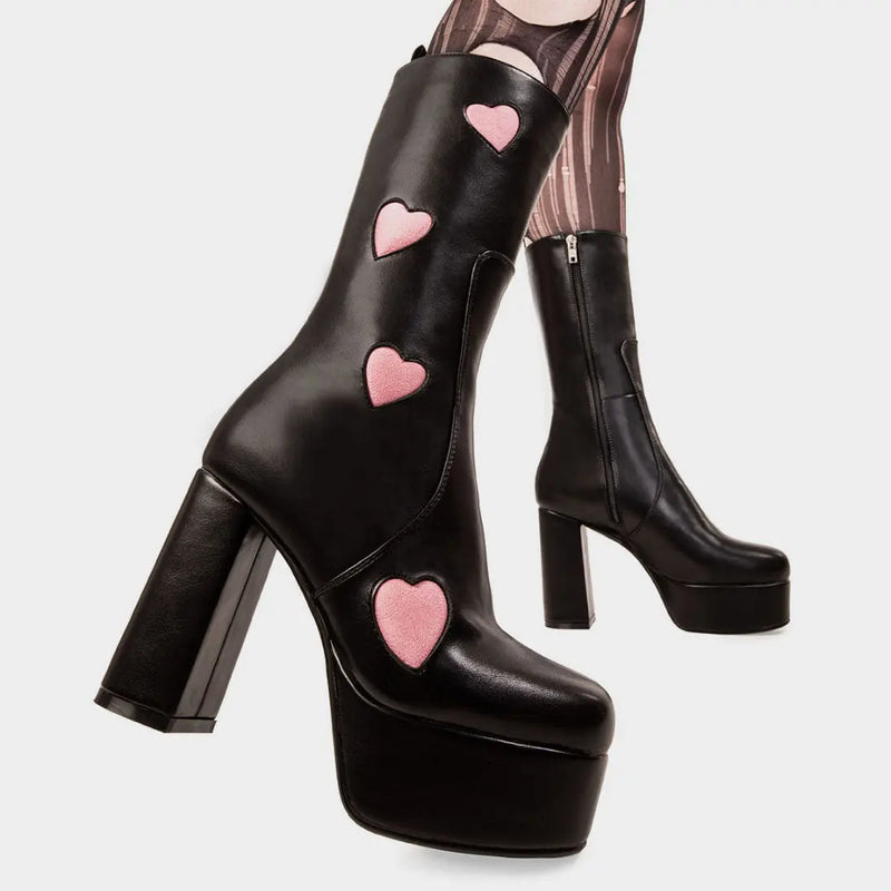 Game Of Love Platform Calf Boots lamodawebsite