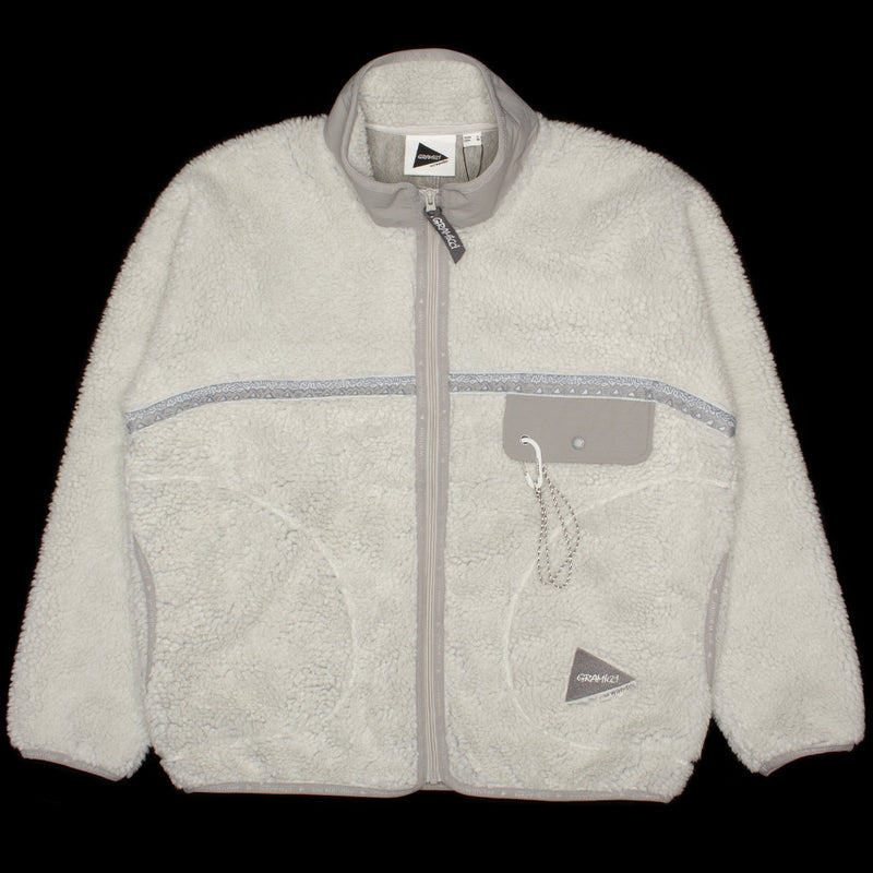 Gramicci x And Wander | JQ Tape Fleece Jacket
Color : Light Grey