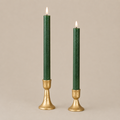 Green LED Taper Candle Set