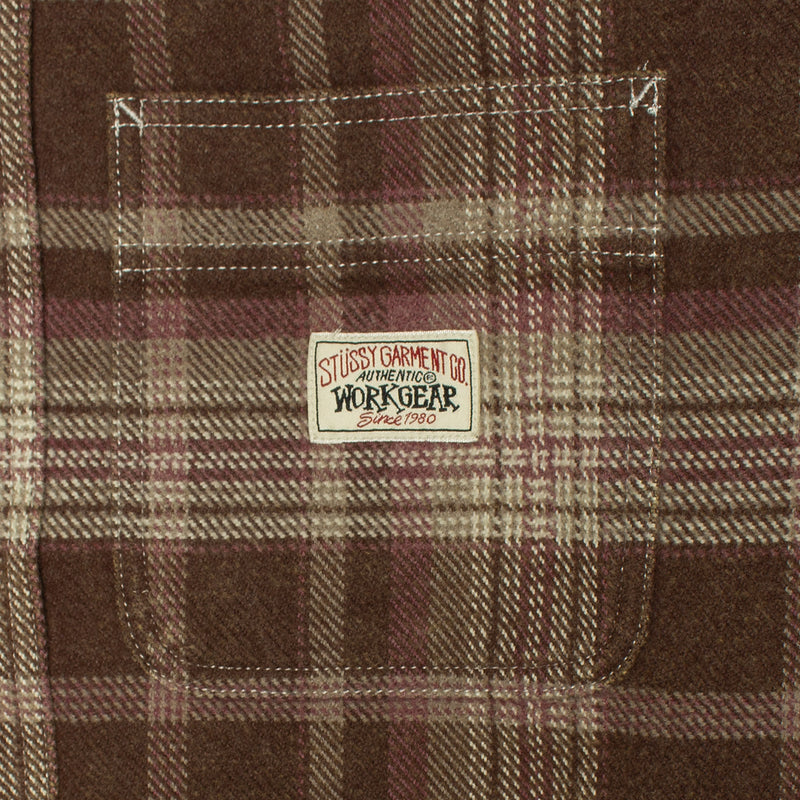 Stussy | Heavy Washed Plaid Shirt
Color : Brown