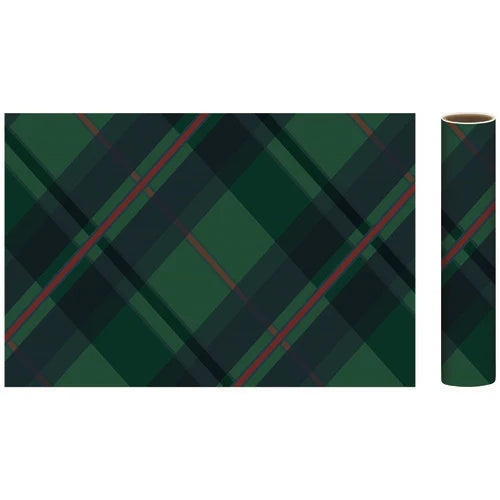 Heirloom Christmas Green Plaid Gift Wrap