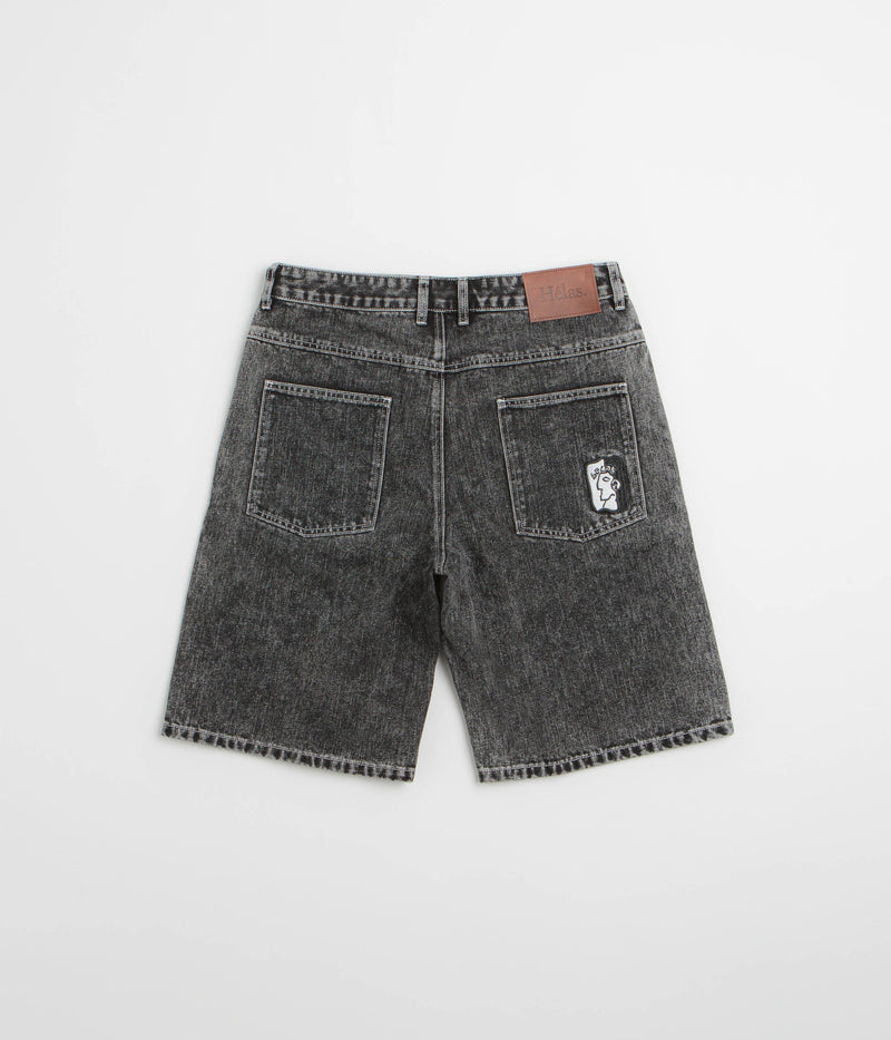 Helas Dieu Grec Jean Shorts in Washed Black