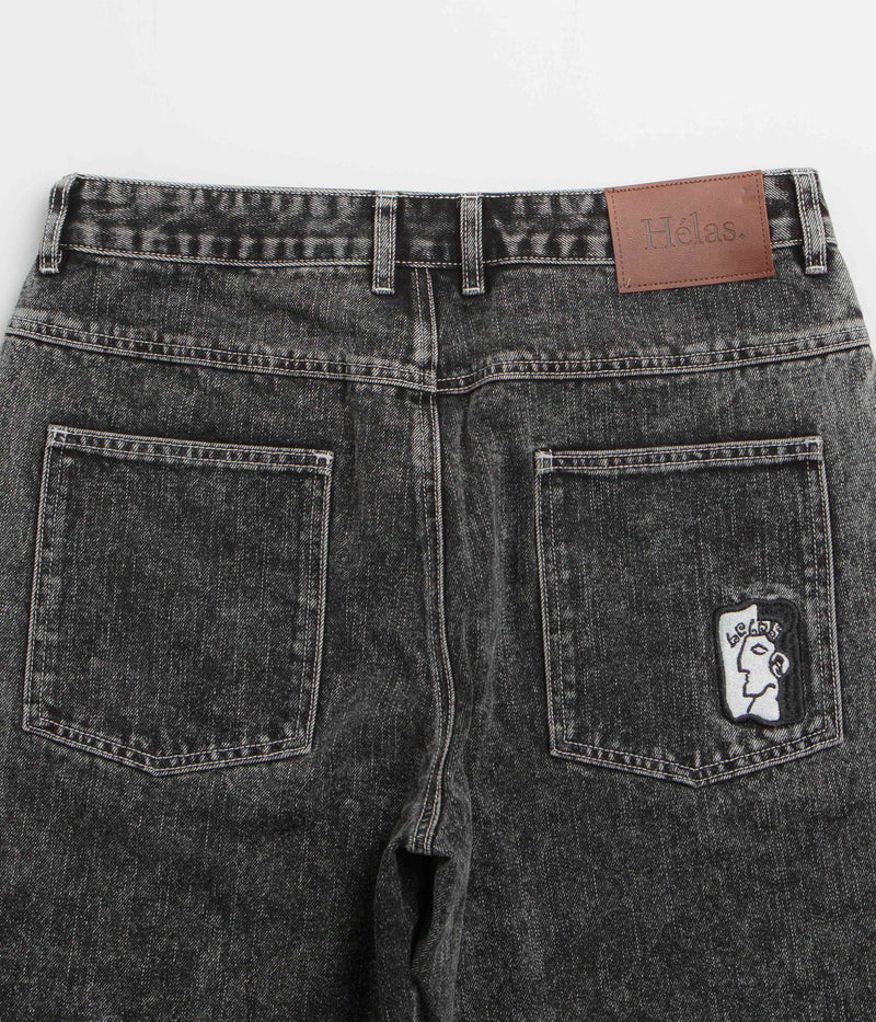 Helas Dieu Grec Jean Shorts in Washed Black