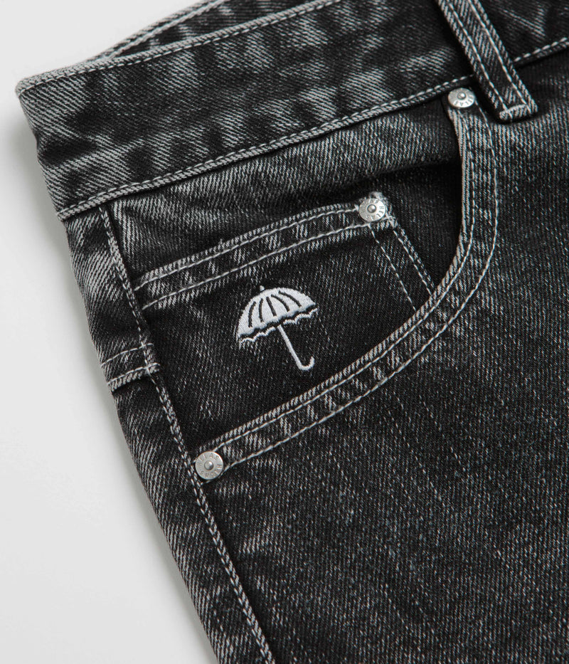 Helas Dieu Grec Jean Shorts in Washed Black