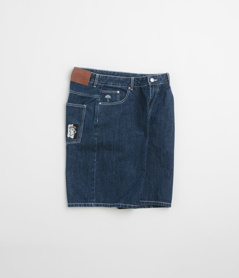 Helas Dieu Grec Jean Shorts in Washed Navy
