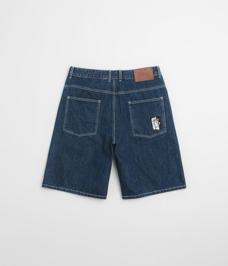 Helas Dieu Grec Jean Shorts in Washed Navy