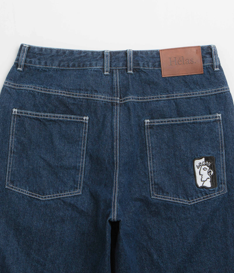 Helas Dieu Grec Jean Shorts in Washed Navy