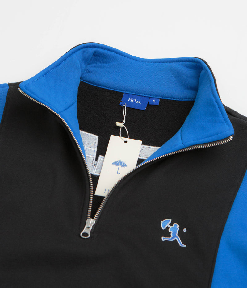 Helas Hoop Quarter Zip Sweatshirt in Blue and Black