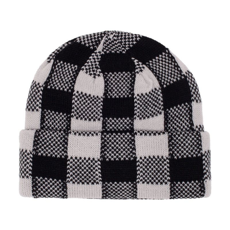 Hockey Plaid Beanie - Grey