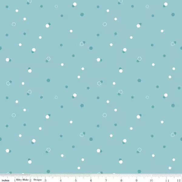 Homage - Hexi Aqua | Riley Blake Designs | Quilting Cotton