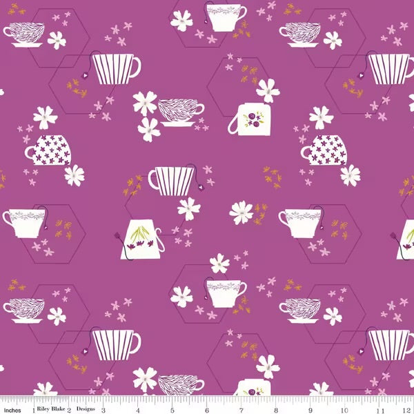 Homage - Tea Time Fuchsia | Riley Blake Designs | Quilting Cotton