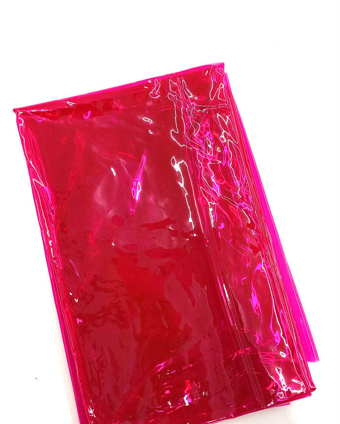 Hot Pink Clear Vinyl -1 yard cut for bag making