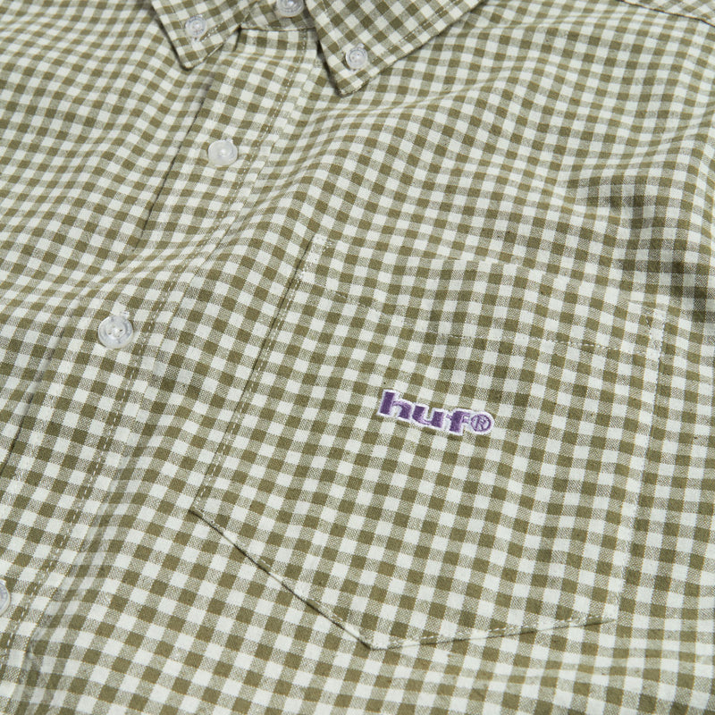 HUF 89 Micro Gingham Oxford Shirt - Natural