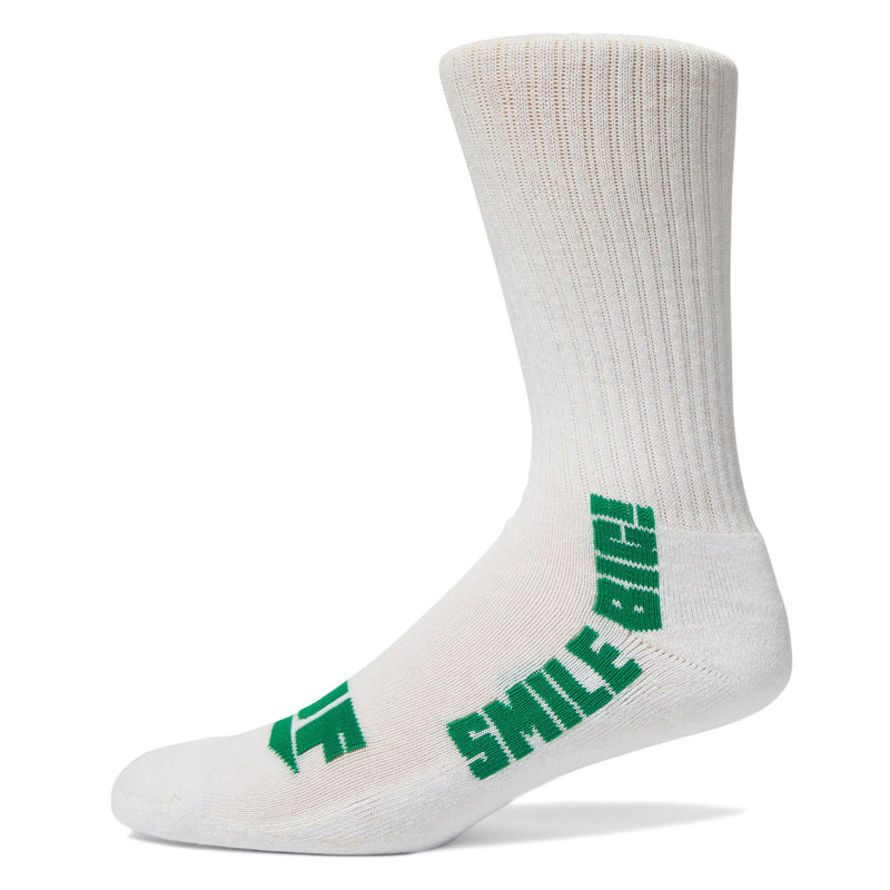 HUF Big Smile Crew Socks - White
