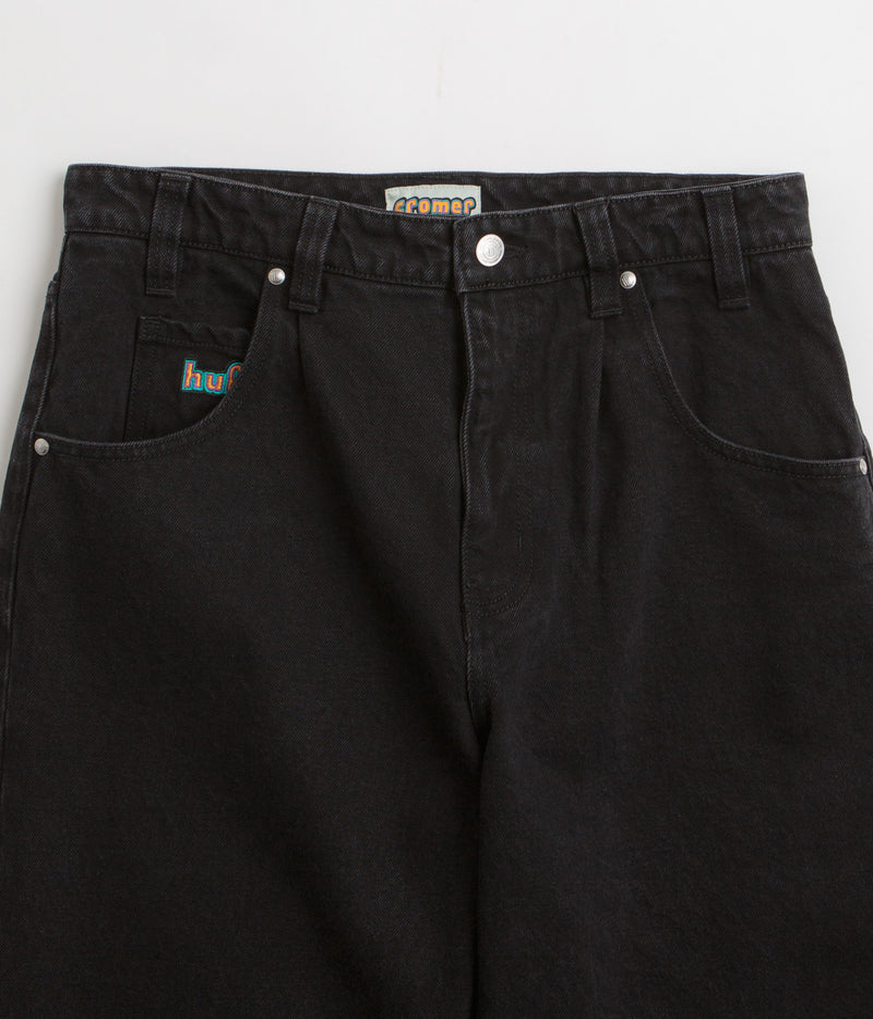 HUF Cromer Shorts in Washed Black