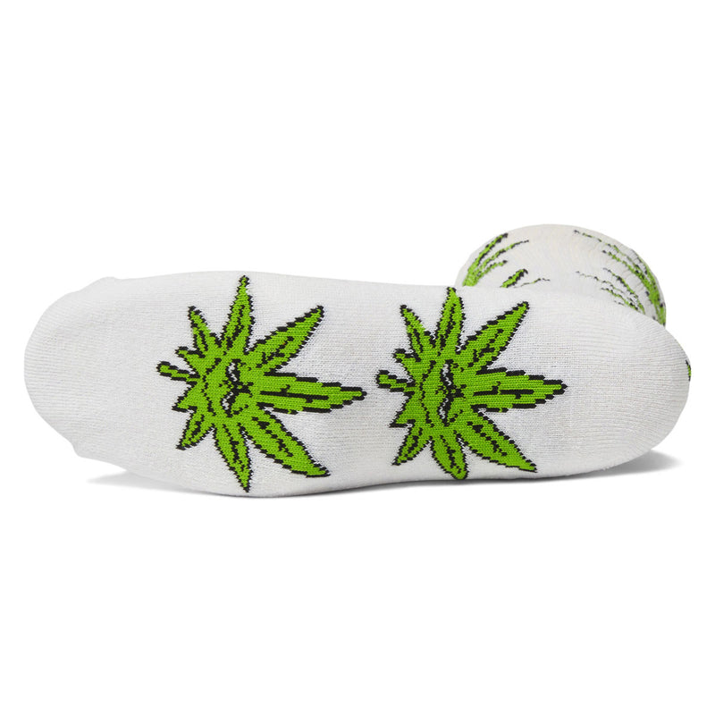 HUF Green Buddy Crew Socks - White
