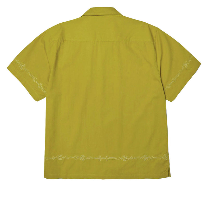 HUF Pinstripe Emb Resort Shirt - Avocado