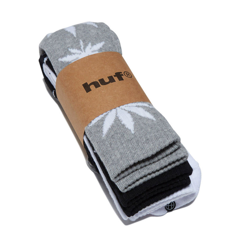 HUF Plantlife 3 Pack Of Socks - White/Black/Heather
