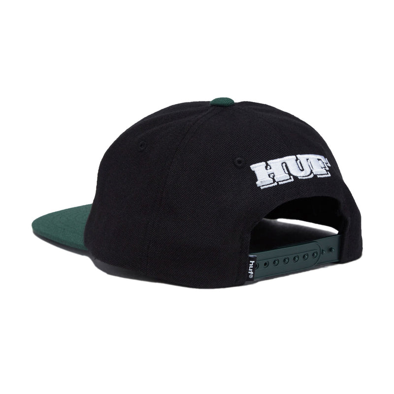 HUF Serif H 6 Panel Snapback Hat - Black