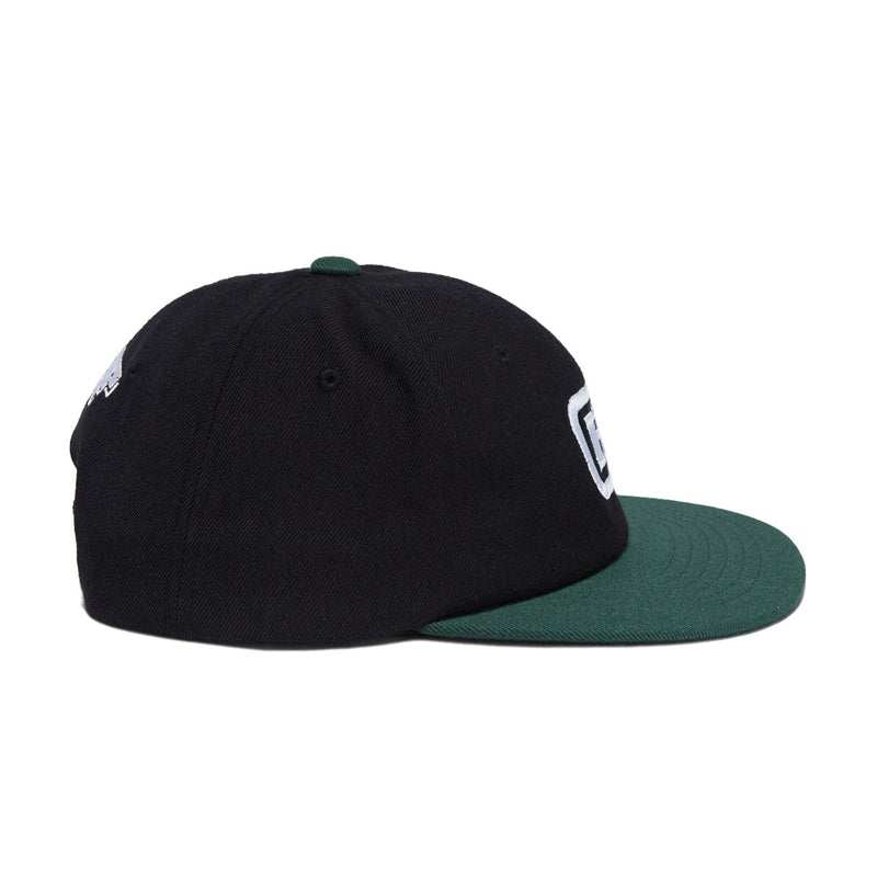 HUF Serif H 6 Panel Snapback Hat - Black