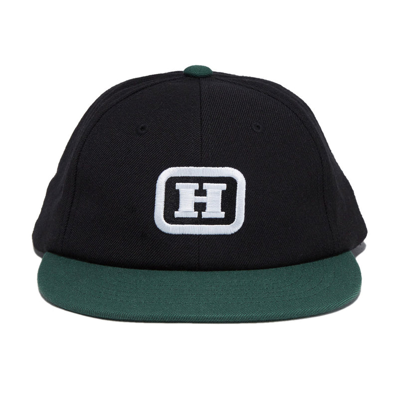 HUF Serif H 6 Panel Snapback Hat - Black