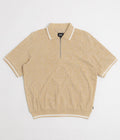 HUF Tether Jacquard 1/4 Zip Polo Shirt in Twill