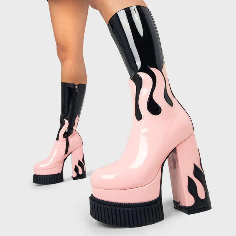 Ignite Platform Calf Boots lamodawebsite