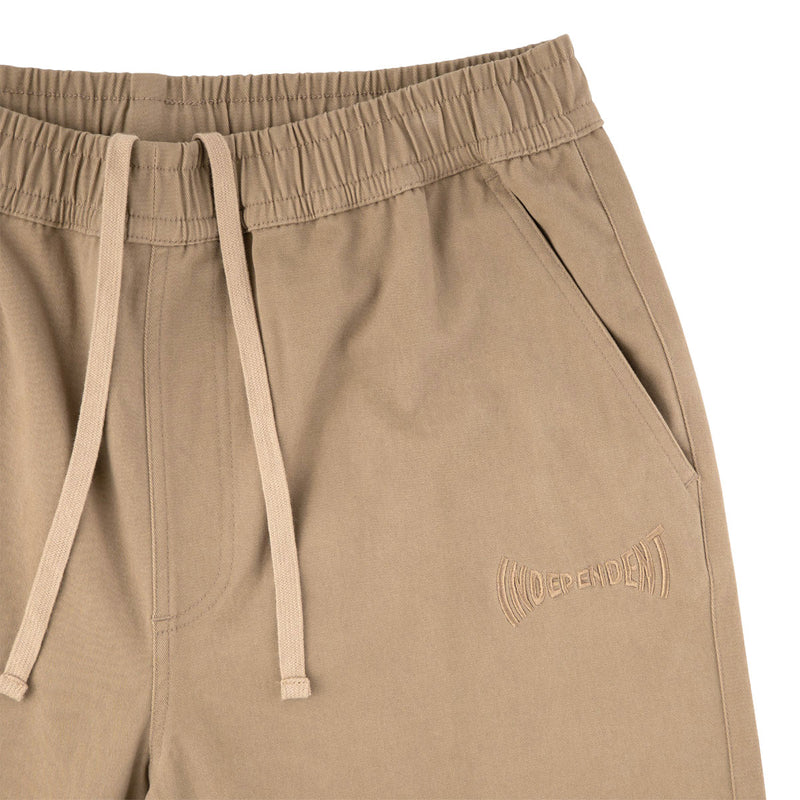 Independent Span Elastic Waist Shorts - Khaki