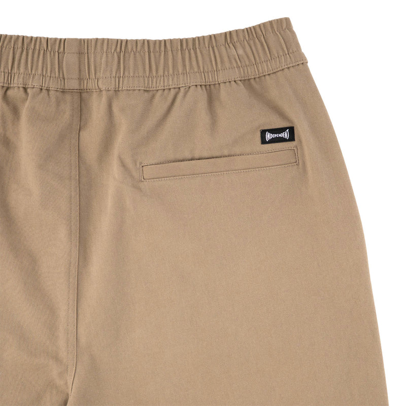 Independent Span Elastic Waist Shorts - Khaki