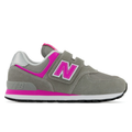 Kids' New Balance 574 Core Hook & Loop - Toddler/Little Kid - Grey/Pink